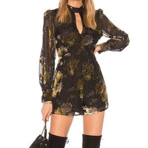 NWT ASTR The Label Black Floral Romper sz s